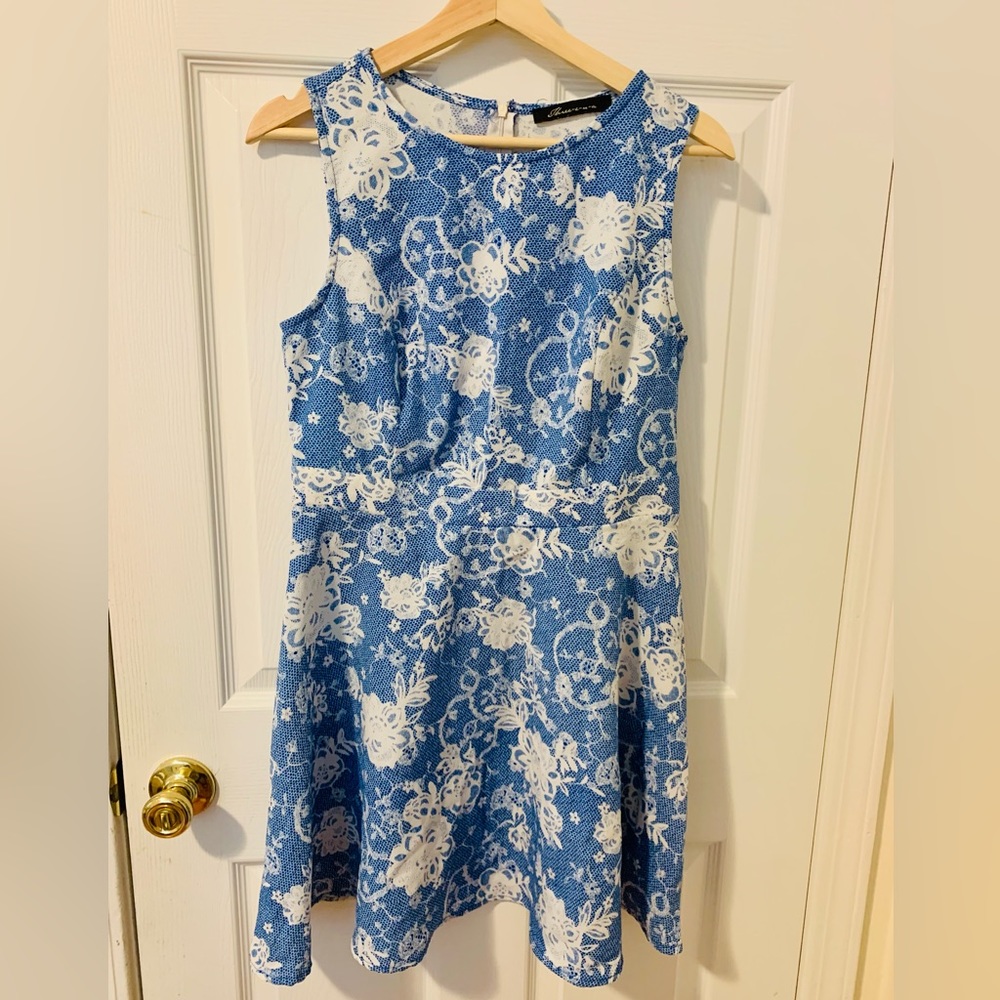 Blue and white flower dress